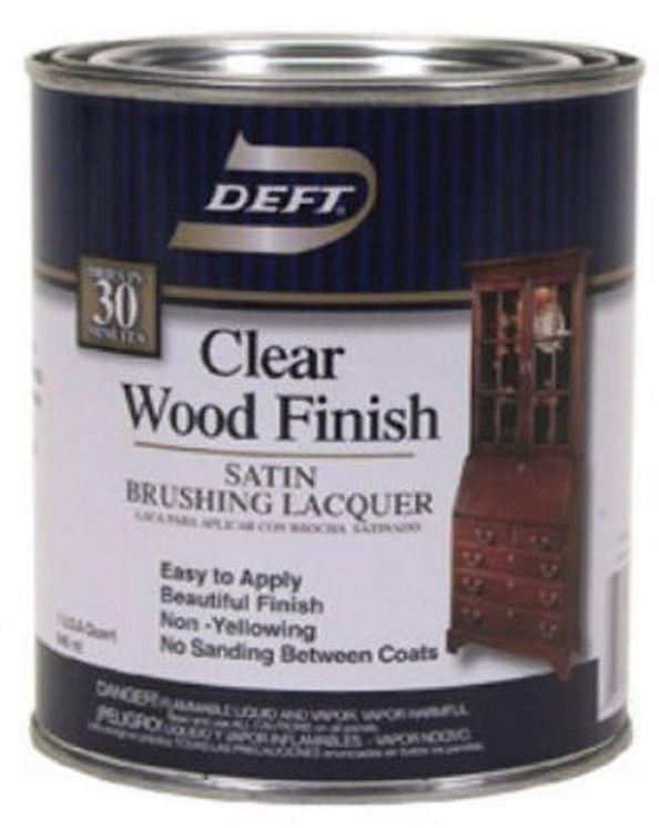 [해외]Deft Interior Clear Wood Finish Satin Brushing Lacquer, Quart