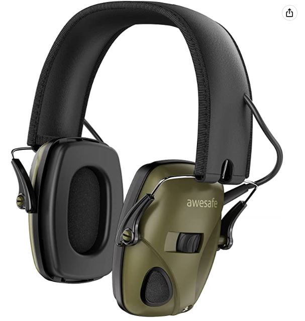 [해외]Electronic Shooting Earmuff, Awesafe GF01 Noise Reduction Sound Amplification Electronic Safety Ear Muffs, Ear Protection, NRR 22 dB, Ideal for Shooting and Hunting