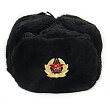 [해외]Russian Soviet Army Fur Military Cossack Ushanka Hat (Black, 58/M)