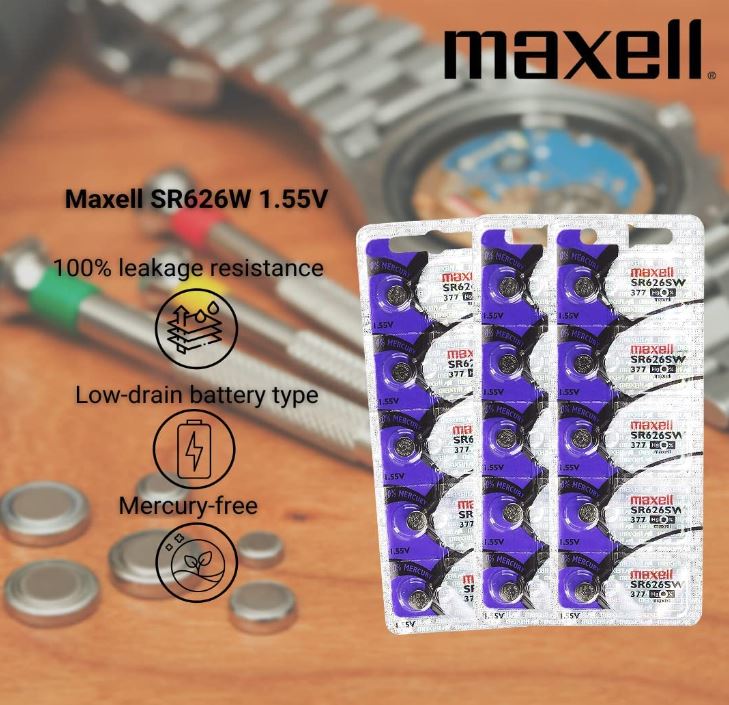 [해외]15 Maxell SR626SW 377 Silver Oxide Watch Batteries(15pack)