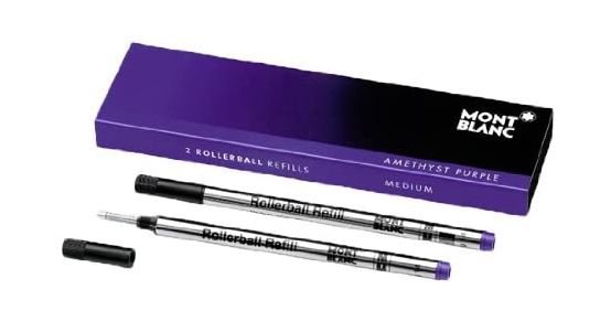 [해외]몽블랑 Refills Amethyst Purple 2 Pack Medium Point Rollerball Pen - MB106931