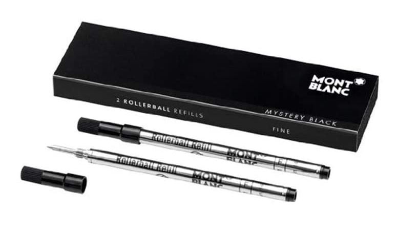 [해외]몽블랑 Rollerball Refills Medium Point Mystery Black For 몽블랑 Rollerball/Fineliner Pens Except Meisterstuck LeGrand Rollerball 105158 (1 Pack of 2 refills )