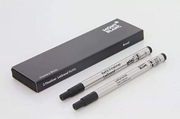 [해외]몽블랑 montblanc refill Legrand 2 X 1 Pacific Blue Mystery black 114835 114834 Fineliner B Broad for pen (Mystery Black)