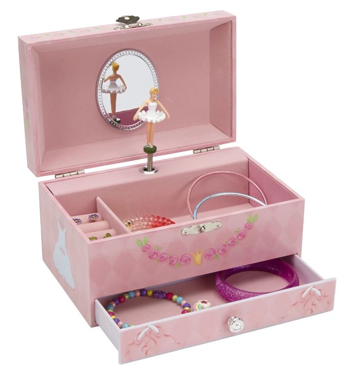 [해외]JewelKeeper 발레리나 음악 보석 상자 Music Jewelry Box with Pullout Drawer, Jewel Storage Case, Swan Lake Tune(영국배송)