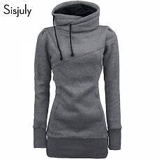 Sisjuly women hoodie sweatshirt solid hooded long sleeve pullover hoodies drawstring plus size 4XL fashion female spring hoodie