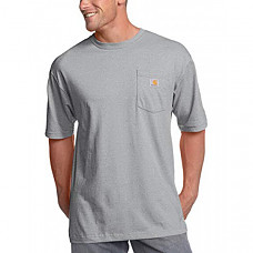 칼하트 K87 포켓 티셔츠 Carhartt Men's K87 Workwear Pocket Short Sleeve T-Shirt - Heather Grey