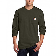 칼하트 K126 롱슬리브 티셔츠 Carhartt Men's Workwear Jersey Pocket Long-Sleeve Shirt K126 - Olivine Heather