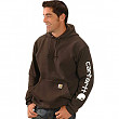 칼하트 미드웨이트 슬리브 로고 후드티 Carhartt Men's Midweight Sleeve Logo Hooded Sweatshirt (Regular and Big & Tall Sizes) - Dark Brown