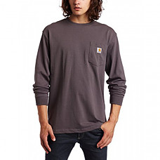 [해외] 칼하트 K126 롱슬리브 티셔츠 Carhartt Men's Workwear Jersey Pocket Long-Sleeve Shirt K126 (Regular and Big & Tall Sizes) - Charcoal