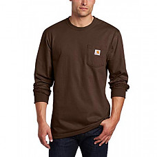 [해외] 칼하트 K126 롱슬리브 티셔츠 Carhartt Men's Workwear Jersey Pocket Long-Sleeve Shirt K126 (Regular and Big & Tall Sizes) - Dark Brown