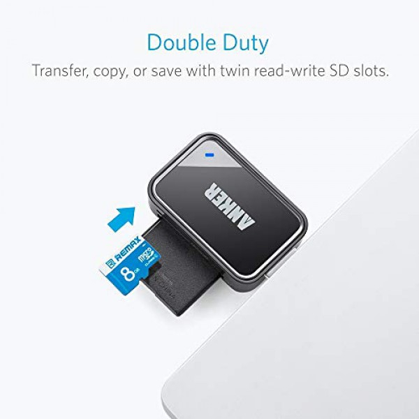 [해외] 앤커 2-in-1 USB 3.0 SD카드 리더기 Anker USB 3.0 SD Card Reader for SDXC, SDHC, SD, MMC, RS-MMC, Micro SDXC, Micro SD, Micro SDHC Card and UHS-I Cards