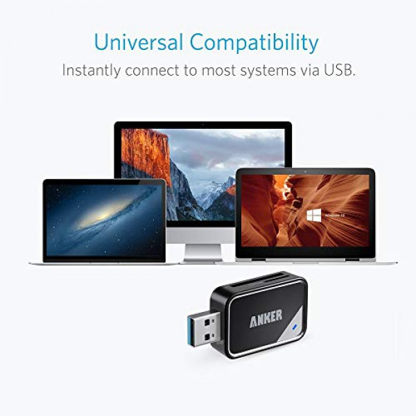 [해외] 앤커 2-in-1 USB 3.0 SD카드 리더기 Anker USB 3.0 SD Card Reader for SDXC, SDHC, SD, MMC, RS-MMC, Micro SDXC, Micro SD, Micro SDHC Card and UHS-I Cards