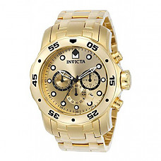 [해외] 인빅타 남성 프로다이버 아날로그 시계 Invicta Men's 0074 pro Diver Analog Japanese Quartz 18k Gold-Plated Stainless Steel Watch