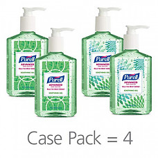 [해외] 퓨렐 손세정 수딩 젤 236ml(8oz) 4팩 PURELL Advanced Hand Sanitizer Soothing Gel for the workplace, Fresh scent, with Aloe and Vitamin E - 8 fl oz pump bottle (Pack of 4) - 9674-06-ECDECO