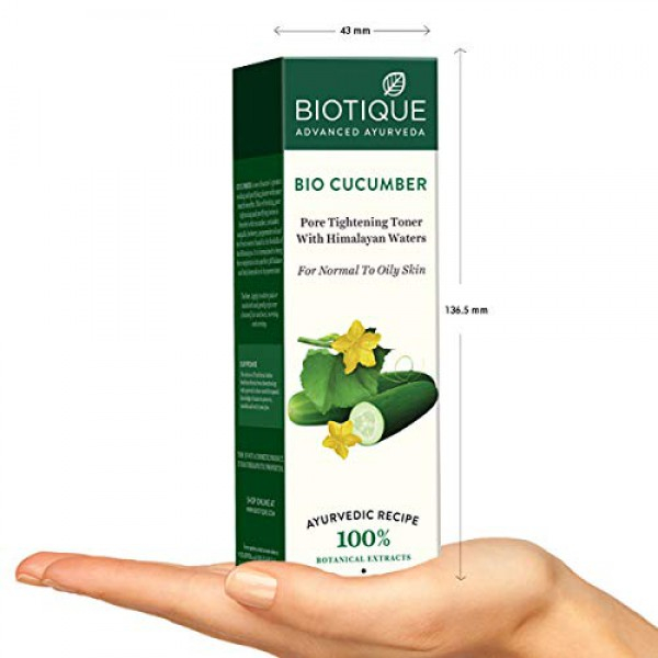 [해외] 바이오티크 토너 크림 Biotique Bio Cucumber Pore Tightening Toner with Himalayan Waters for Normal to Oily skin -120 ML/ 4.06Fl.Oz.