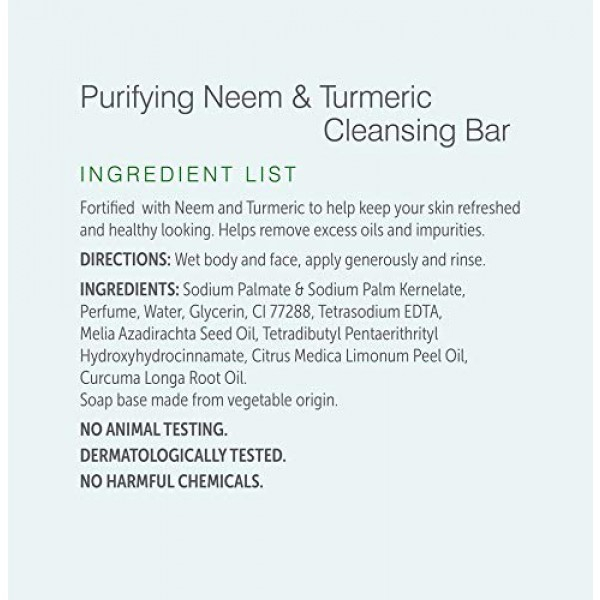 [해외] 히말라야 비누 Himalaya Purifying Neem & Turmeric Cleansing Bar (6 PACK) for Clean and Healthy Looking Skin, 4.41 Oz/125 gm