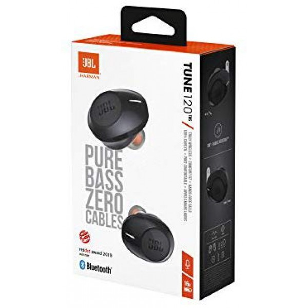 [해외] JBL 무선 블루투스 이어폰  JBLT120TWSBLKAM Tune T120TWS True Wireless, in-Ear Headphone -Black