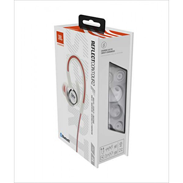 [해외] JBL Reflect Contour 2.0, 무선 스포츠 이어폰 Secure Fit, in-Ear Wireless Sport Headphone with 3-Button Mic/Remote - White