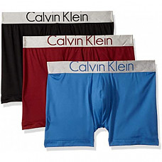 [해외] 캘빈 클라인 남성용 속옷 Calvin Klein Underwear Men's Steel Micro Boxer Briefs - Black/Fire Brick/Commodore Blue