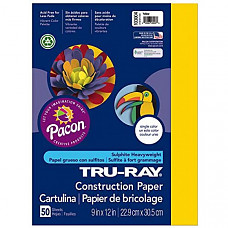 [해외] Pacon 공작종이 Tru-Ray Heavyweight Construction Paper, Yellow, 9
