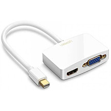 [해외] 유그린(UGREEN) 미니 영상변환 어뎁터 Mini DisplayPort to HDMI VGA Adapter Converter 4K Thunderbolt 2.0 Compatible for MacBook Pro, MacBook Air, iMac, Surface Pro 1 2 3 4 6, Surface Laptop 2, Surface Book, ThinkPad X1 (White)