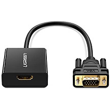 [해외] 유그린(UGREEN) 영상/오디오 변환 어뎁터 Active HDMI to VGA Adapter with 3.5mm Audio Jack HDMI Female to VGA Male Converter for TV Stick, Raspberry Pi, Laptop, PC, Tablet, Digital Camera, Etc