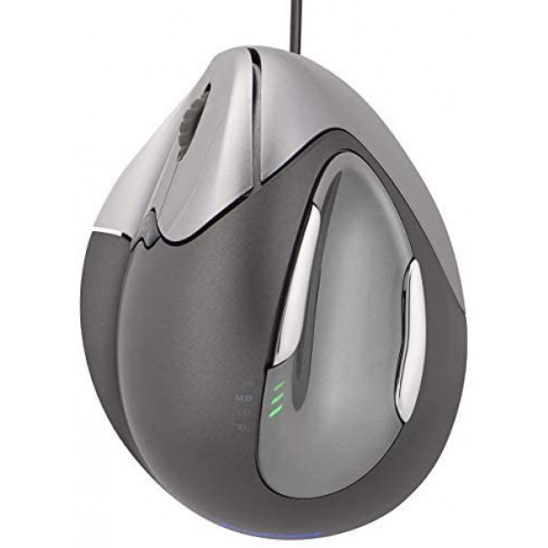 [해외] 이볼루엔트(Evoluent) 버티컬 인체공학적 USB연결 무선 마우스(왼손잡이) Evoluent VM4L VerticalMouse 4 Left Hand Ergonomic Mouse with Wired USB Connection (Regular Size)