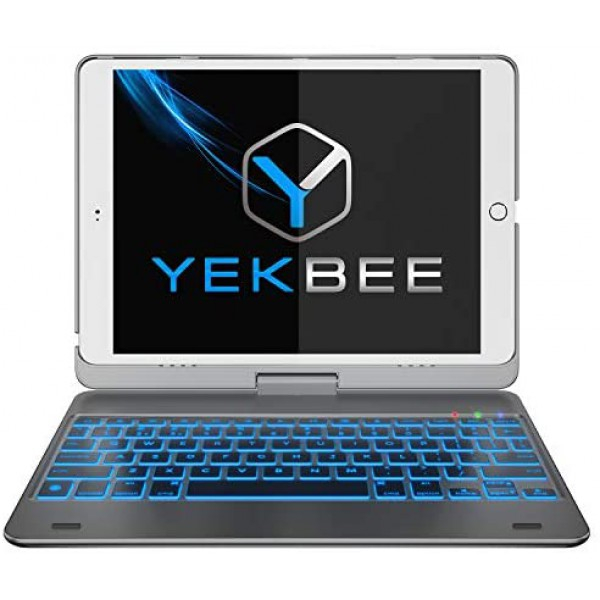 [해외] YEKBEE 아이패드 9.7인치(5세대,6세대,에어2, 에어1) 무선 백라이트 키보드케이스 iPad Keyboard Case for iPad 2018 (6th Gen) - iPad 2017 (5th Gen) - iPad Pro 9.7 - iPad Air 2 & 1 - Thin & Light - 360 Rotatable - Wireless/BT - Backlit 10 Color - iPad Case with Keyboard