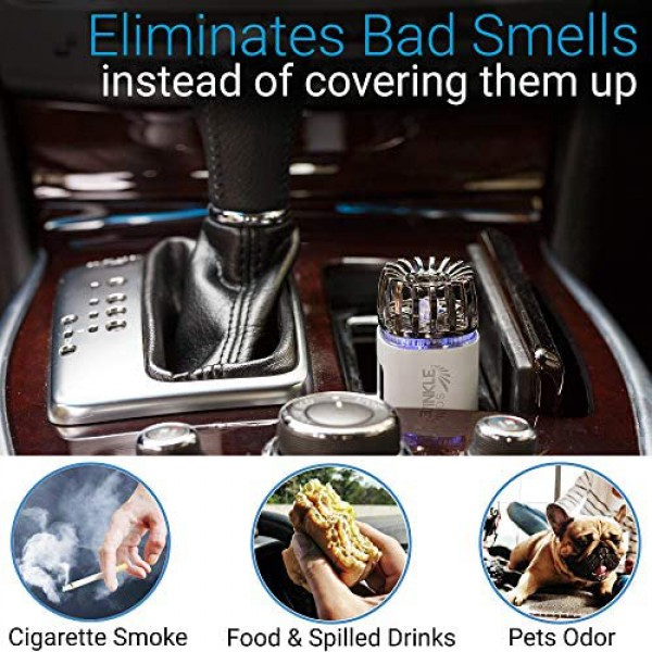[해외] 차량용 냄새 및 바이러스 제거 이온화 방식 공기정화기(USB충전방식) TWINKLE BIRDS Car Air Purifier Ionizer - 12V Plug-in Ionic Anti-Microbial Car Deodorizer with Dual USB Charger - Smoke Smell, Pet and Food Odors, Allergens, Viruses Eliminator for Car