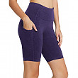 [해외] BALEAF 여성용 아웃도어, 요가, 런닝 등 운동용 쇼츠 반바지( 8" Heather Purple) Women's 8" High Waist Workout Biker Yoga Running Compression Exercise Shorts Side Pockets (Regular/Plus Size) - 8" Heather Purple