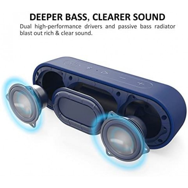 [해외] 트리비트 아웃도어 방수 블루투스 스피커(24시간 사용가능)Tribit XSound Go Bluetooth Speakers - 12W Portable Speaker Loud Stereo Sound, Rich Bass, IPX7 Waterproof,24 Hour Playtime, 66 ft Bluetooth Range & Built-in Mic Outdoor Wireless Speaker (Blue)