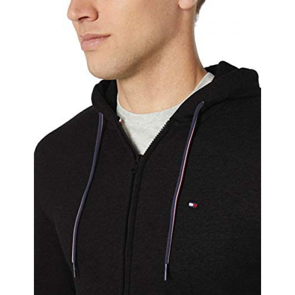 [해외] 타미힐피거 남성 풀집 후드 스웨터 Tommy Hilfiger Mens Full Zip Hoodie Sweatshirt (Deep Knit Black)
