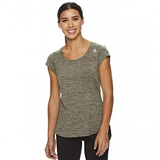 [해외] Reebok 리복 여성 운동용 티셔츠 Womens Legend Running & Gym T-Shirt - Performance Short Sleeve Workout Clothes for Women(Black Lichen Heather Legend)