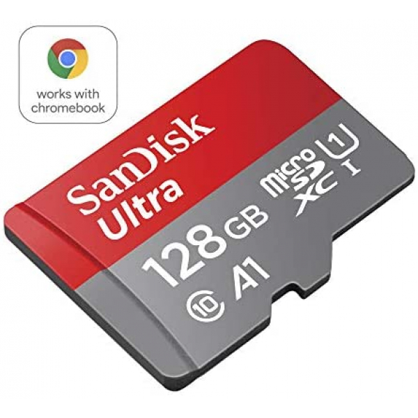 [해외] SanDisk 샌디스크 울트라 마이크로SDXC 메모리 카드(SD어뎁터 포함/영국직배송) Ultra 128 GB microSDXC Memory Card + SD Adapter with A1 App Performance Up to 100 MB/s, Class 10, U1