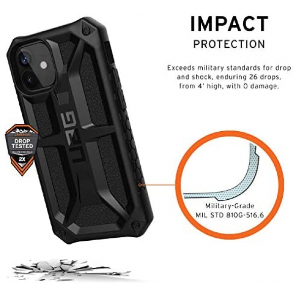 [해외] 유에이지 아이폰 12 미니(5.4인치) 프리미엄 모나크 핸드폰 보호 케이스 URBAN ARMOR GEAR UAG Designed for iPhone 12 Mini Case [5.4-inch Screen] Rugged Lightweight Slim Shockproof Premium Monarch Protective Cover