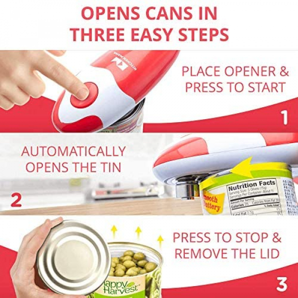 [해외] Kitchen Mama 자동 깡통 따개, 캔 오프너(AA건전지 사용) Electric Can Opener: Open Your Cans with A Simple Push of Button - No Sharp Edge, Food-Safe and Battery Operated Handheld Can Opener